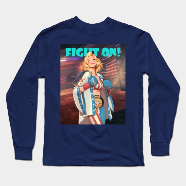 FIGHT ON BOXER GIRL Long Sleeve T-Shirt by Clifficus